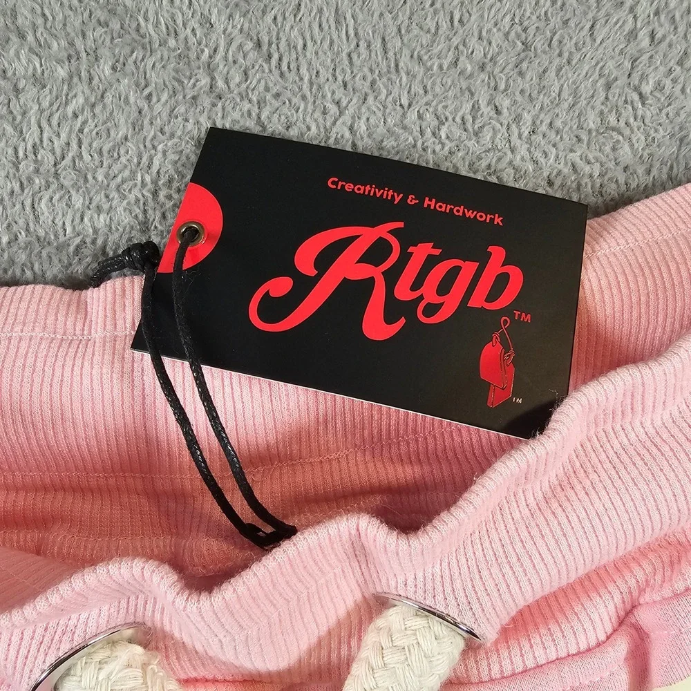 Rtgb Ambitious Behavior Pink‎ Graphic Fleece Shorts Mens Size Large AMBTS BHVR